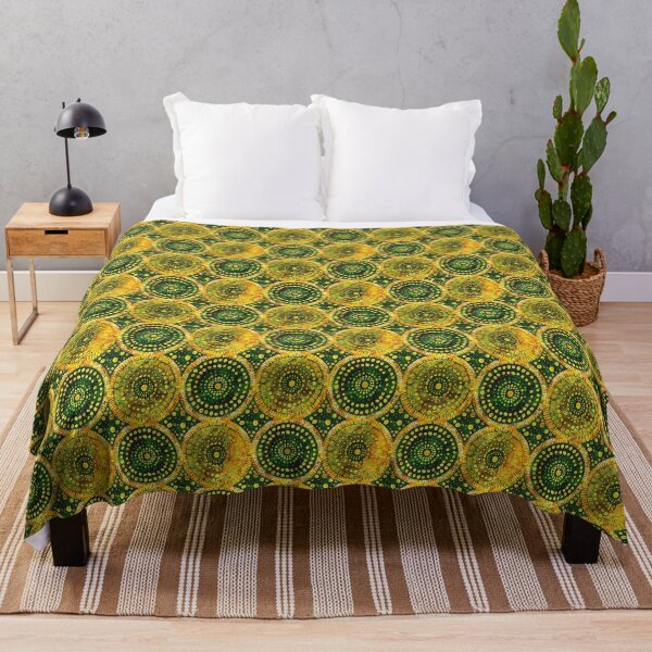 Item preview, Indian blockprint, yellow and green circles designed and sold by SmarterThingz.