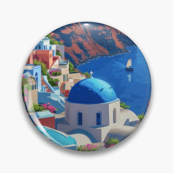Item preview, Overlooking the sparkling Aegean sea, the vibrant bougainvillea adds a splash of color to the classic white architecture of Santorinis cliffside, truly a Mediterranean summers dream designed and sold by MiraCleAI.