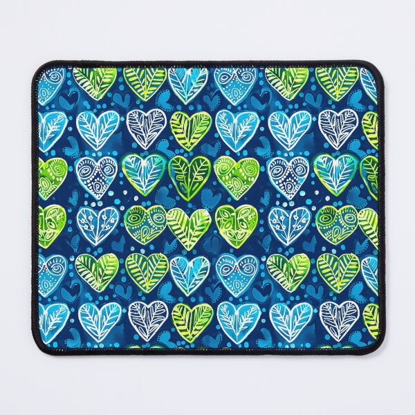 Item preview, Indian block print blue and green leaves designed and sold by SmarterThingz.