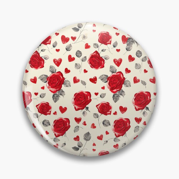 Item preview, Red Roses & Hearts Pattern designed and sold by amortka.