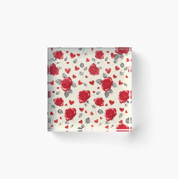 Item preview, Red Roses & Hearts Pattern designed and sold by amortka.