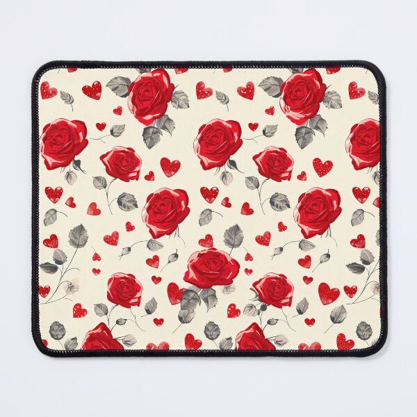Item preview, Red Roses & Hearts Pattern designed and sold by amortka.
