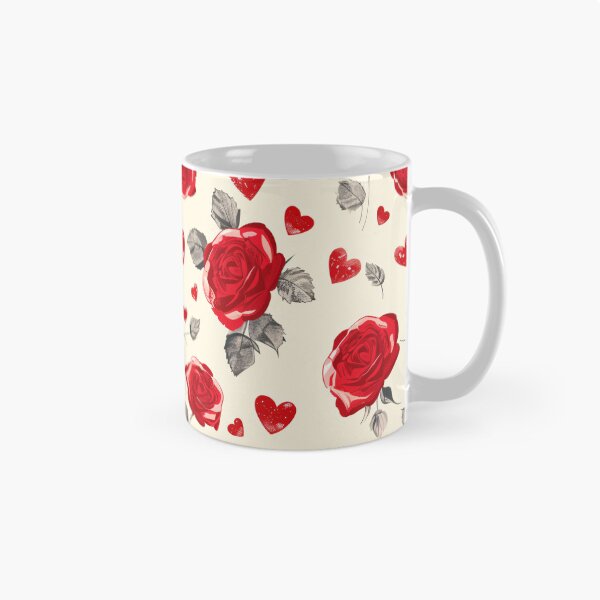 Item preview, Red Roses & Hearts Pattern designed and sold by amortka.