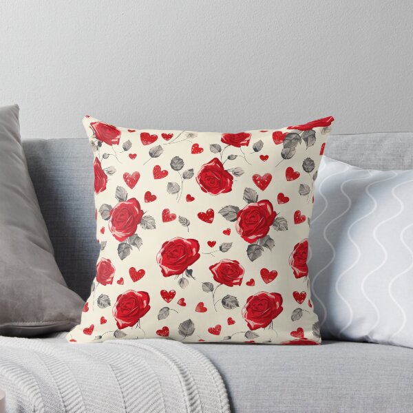 Item preview, Red Roses & Hearts Pattern designed and sold by amortka.