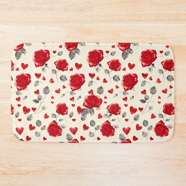 Item preview, Red Roses & Hearts Pattern designed and sold by amortka.