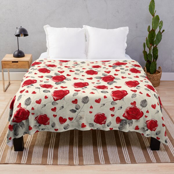 Item preview, Red Roses & Hearts Pattern designed and sold by amortka.