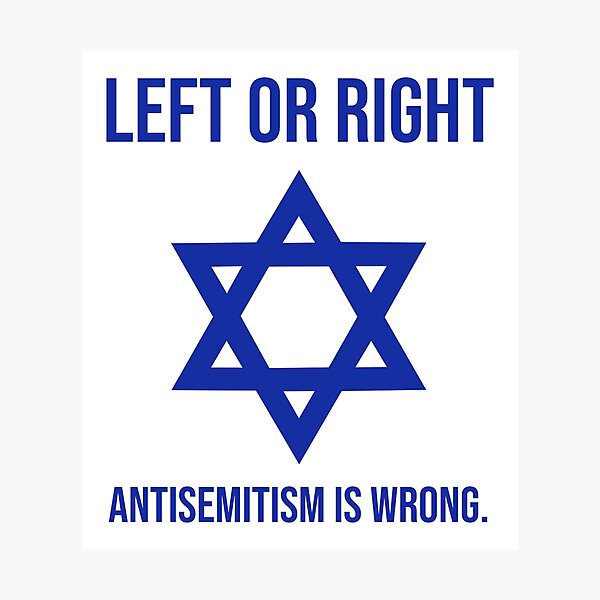 Item preview, Left or right antisemitism is wrong.  designed and sold by Rachel the Artist .