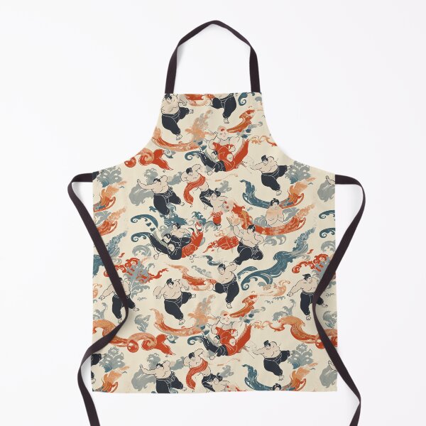 Item preview, Shin Hanga Japanese Sumo Wrestlers Textile Art Pattern designed and sold by amortka.