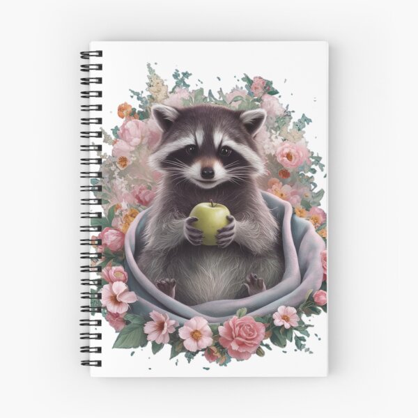 Item preview, Mischievous Raccoon with Floral Accents designed and sold by TheCreativeA.