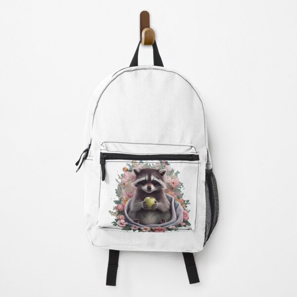 Item preview, Mischievous Raccoon with Floral Accents designed and sold by TheCreativeA.