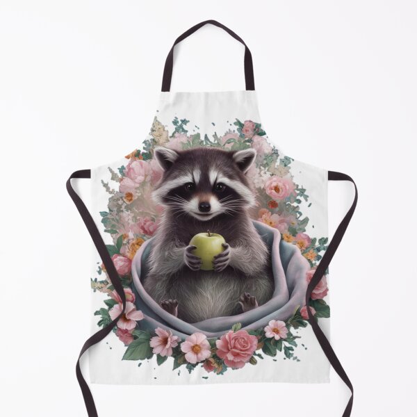 Item preview, Mischievous Raccoon with Floral Accents designed and sold by TheCreativeA.
