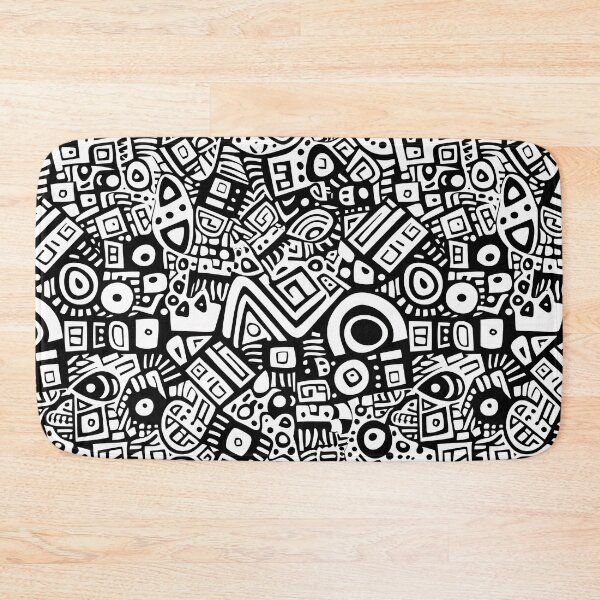 Item preview, Black & White Craft Art Doodle Vector Pattern designed and sold by amortka.