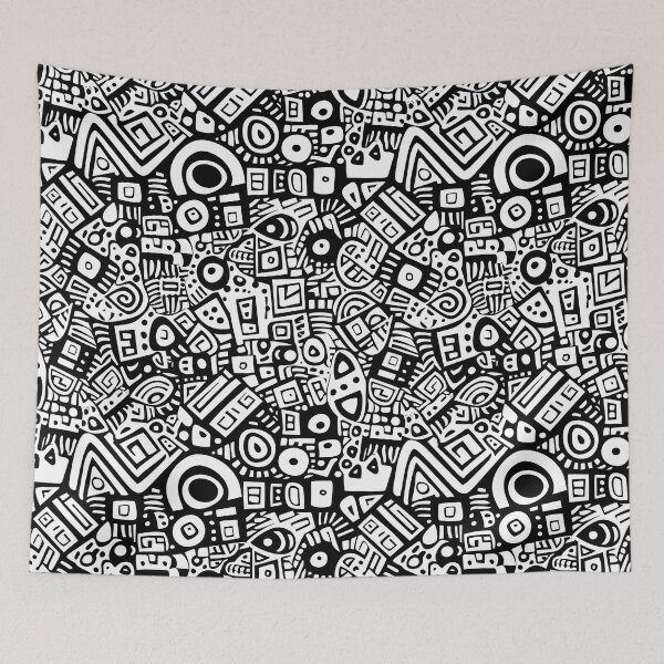 Item preview, Black & White Craft Art Doodle Vector Pattern designed and sold by amortka.