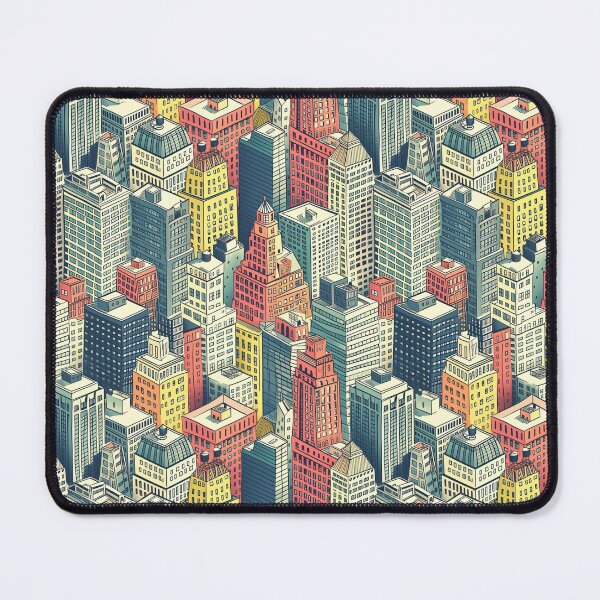 Item preview, Handdrawn Axonometric NYC Skyline Pattern designed and sold by amortka.