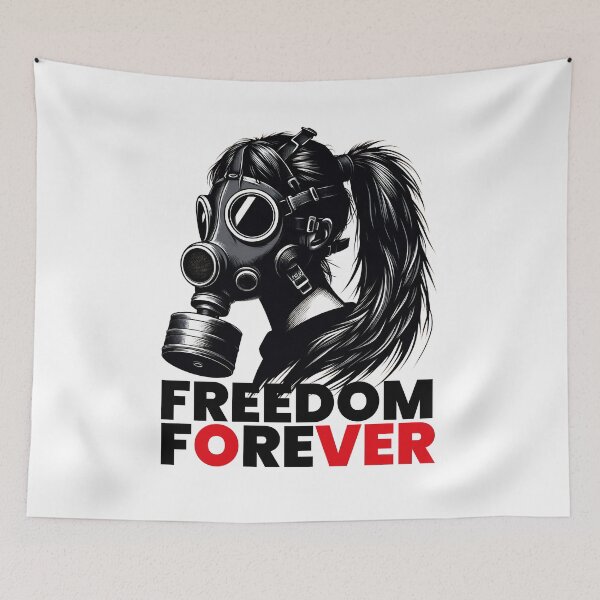 Item preview, Freedom Forever- Girl Wearing Gas Mask designed and sold by SloganArtist.