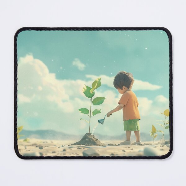 Item preview, Child watering plant in sandy landscape designed and sold by palmyst.