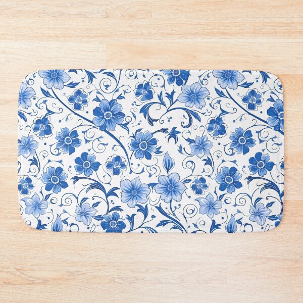 Item preview, Blue White Floral Pattern Design designed and sold by amortka.