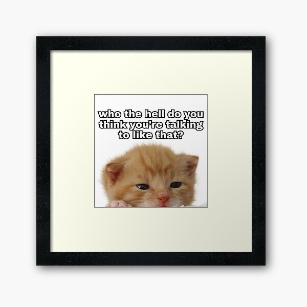 Item preview, Who do you think you're talking to cat meme designed and sold by KittenKart.