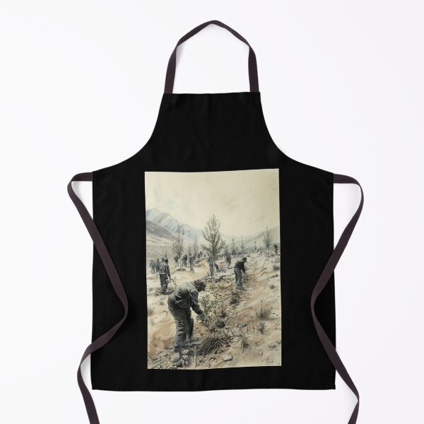 Item preview, Workers planting trees in arid land designed and sold by palmyst.