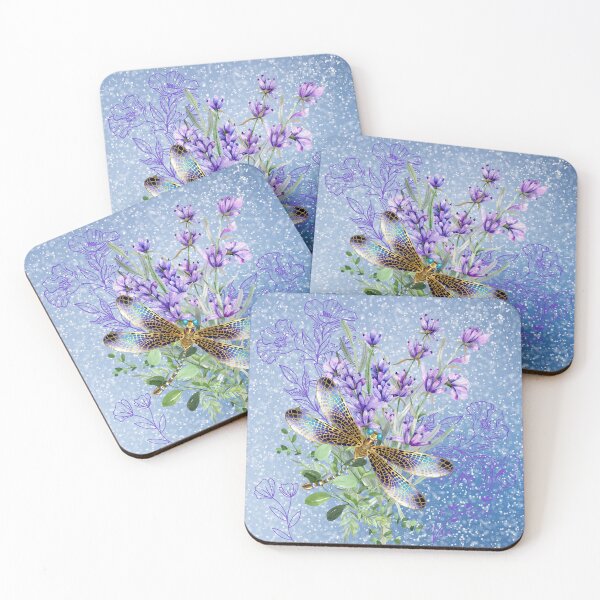 Item preview, Dragonfly with Purple Flowers designed and sold by tomorrowsart.