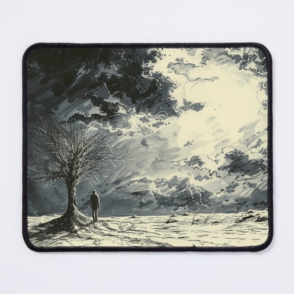 Item preview, Man walking towards lone tree at night designed and sold by palmyst.