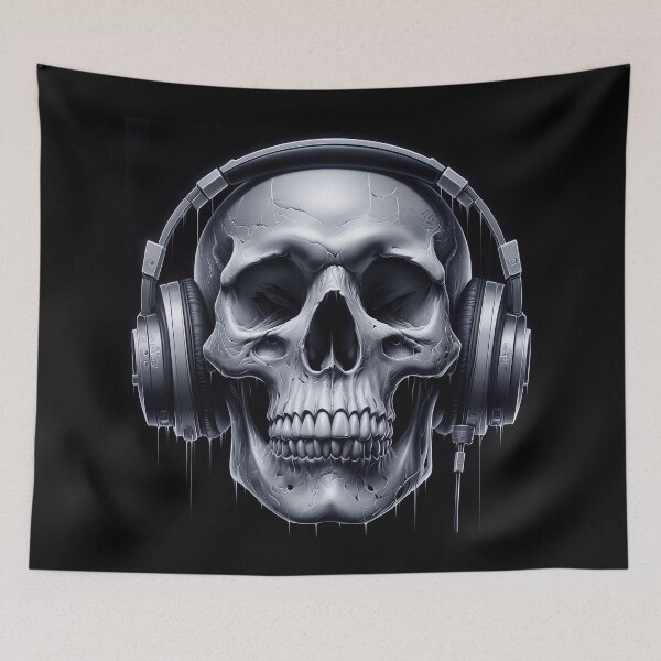 Item preview, Skull With Headphones designed and sold by Topmaxdesign.