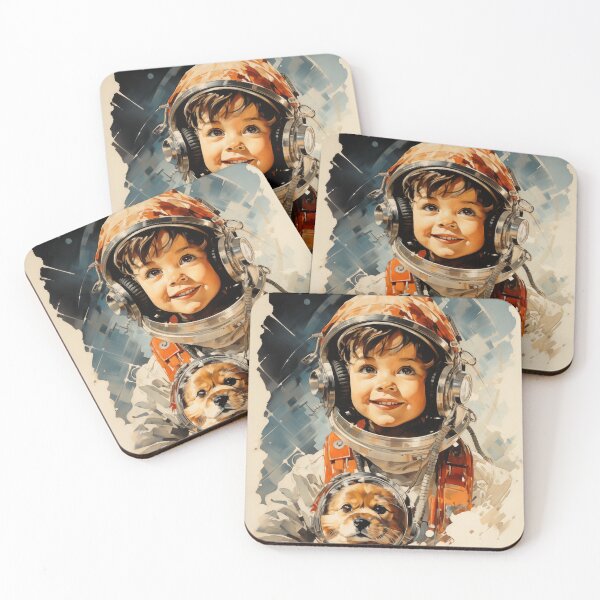 Item preview, Little astronaut boy and dog designed and sold by PetsArt.