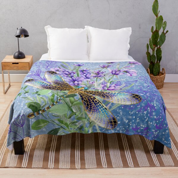 Artikelvorschau, Libelle mit lila Blüten entworfen und verkauft von tomorrowsart.