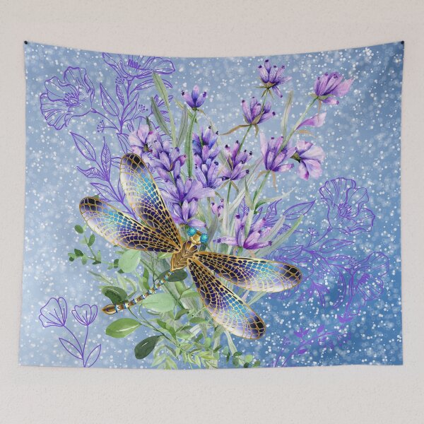 Item preview, Dragonfly with Purple Flowers designed and sold by tomorrowsart.