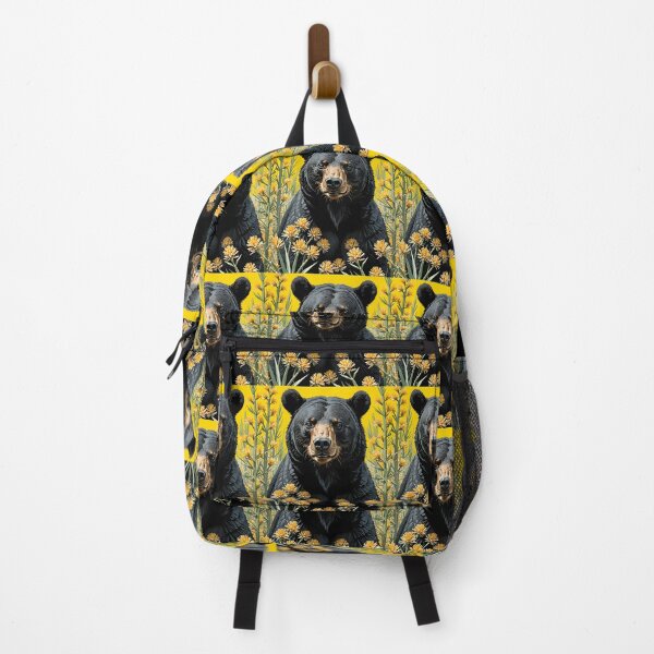Item preview, Black Colored Bear Surrounded By Yucca flower New Mexico State 2 designed and sold by taiche.