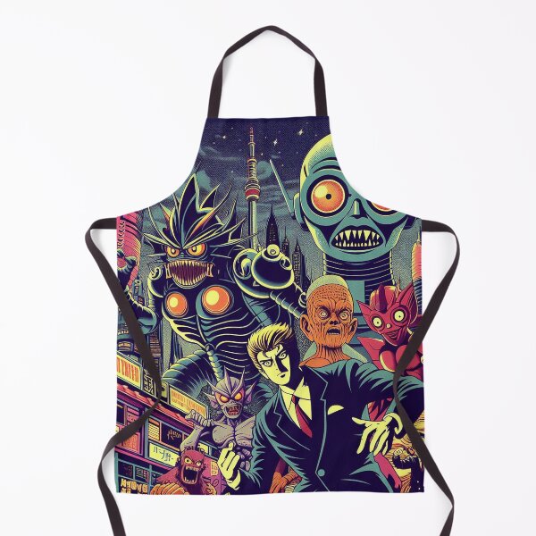 Item preview, monsters 70s style comic art cute funny anime designed and sold by blackdoggdesign.