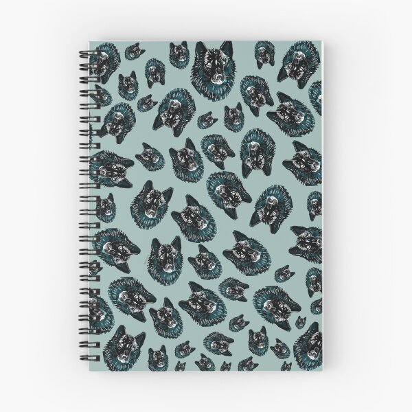 Item preview, Totem Romeo the wolf pattern in Ice Blue designed and sold by belettelepink.