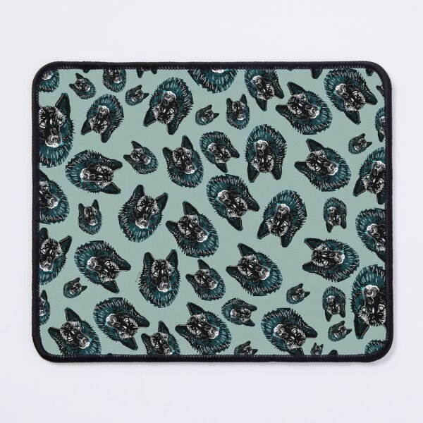 Item preview, Totem Romeo the wolf pattern in Ice Blue designed and sold by belettelepink.
