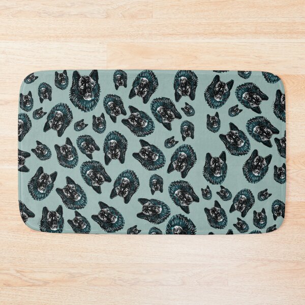 Item preview, Totem Romeo the wolf pattern in Ice Blue designed and sold by belettelepink.