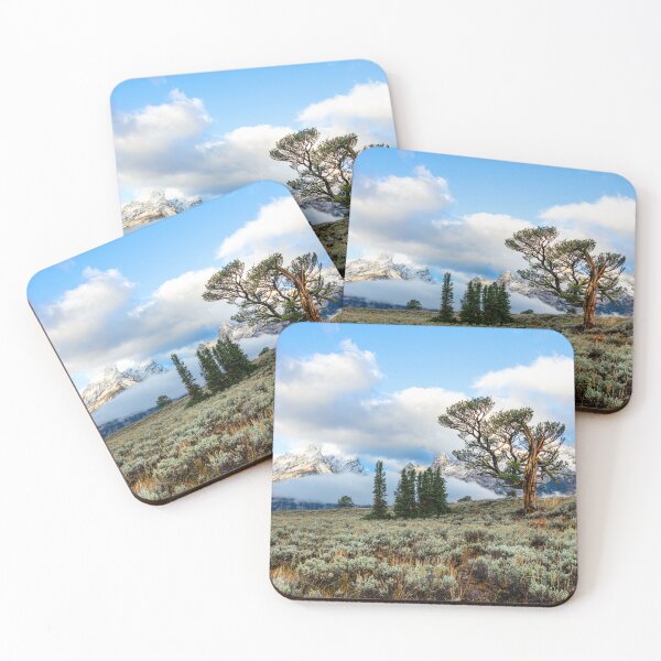 Item preview, Trees & Sagebrush Hills Teton Range Wyoming designed and sold by RocketshipRetro.