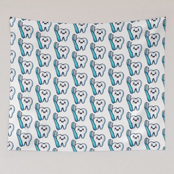 Item preview, Cute Tooth with Toothbrush Cartoon designed and sold by Akioos.