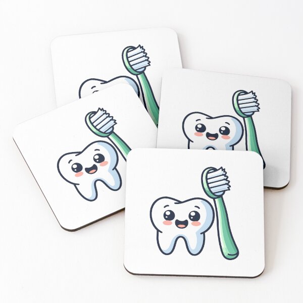 Item preview, Smiling Tooth with Green Toothbrush Cartoon designed and sold by Akioos.