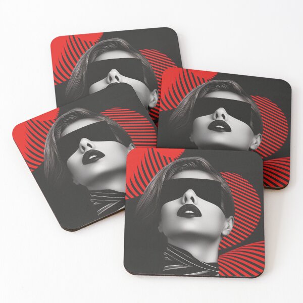 Item preview, Futuristic Fashion Portrait with Bold Red and Black Aesthetics - Modern Art designed and sold by my-moody-place.