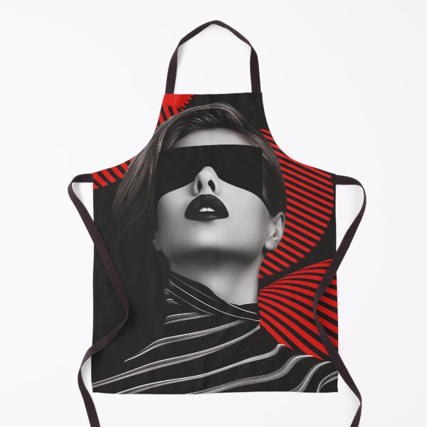 Item preview, Futuristic Fashion Portrait with Bold Red and Black Aesthetics - Modern Art designed and sold by my-moody-place.