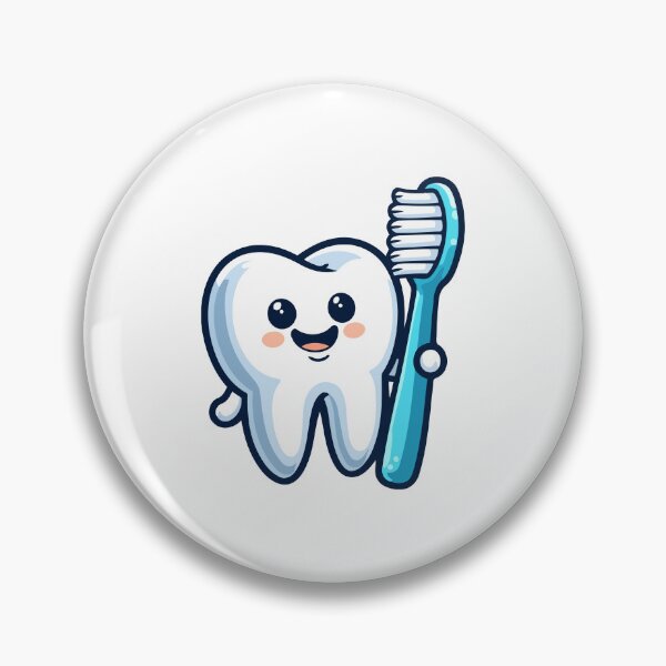 Item preview, Happy Tooth with Blue Toothbrush Cartoon designed and sold by Akioos.