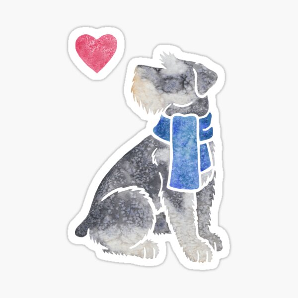 Watercolour Miniature Schnauzer Sticker