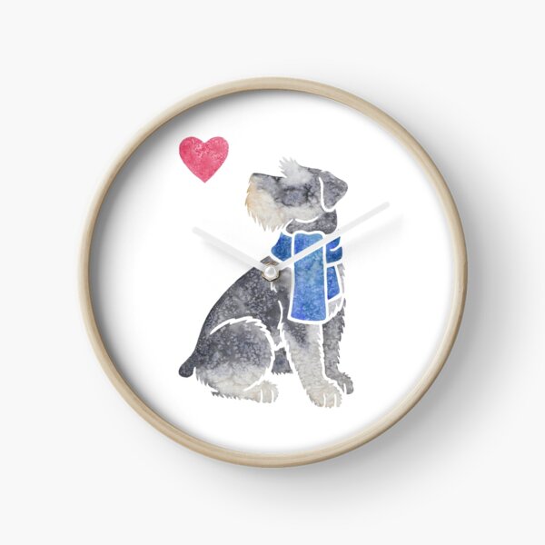 Watercolour Miniature Schnauzer Clock