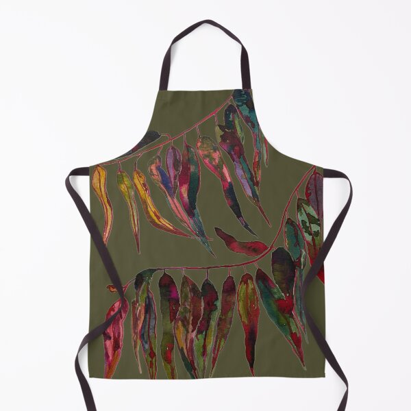 Item preview, Watercolor eucalyptus, navy green red, yellow designed and sold by Myartspace.