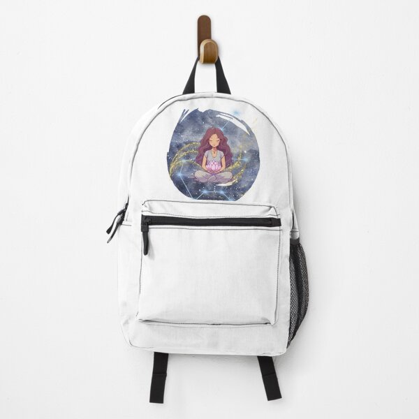 Item preview, Witchy Mystical Meditation Girl Anime Meditating with Lotus Flower designed and sold by WildWoodlandWitch.