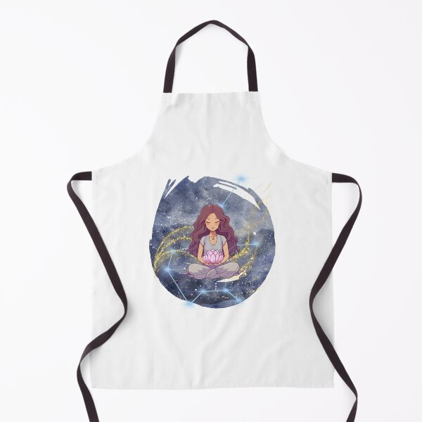 Item preview, Witchy Mystical Meditation Girl Anime Meditating with Lotus Flower designed and sold by WildWoodlandWitch.