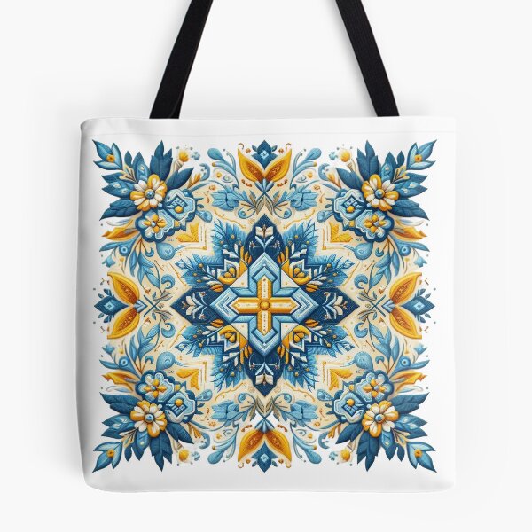 Item preview, Ukrainian Embroidery Floral Ornament Yellow Blue Flowers Ukrainian Souvenir For Her designed and sold by FunnySunny T-Shirts.