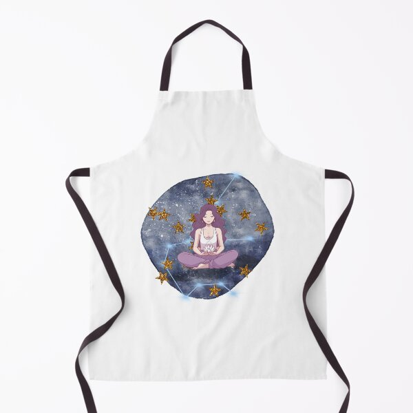 Item preview, Witchy Mystical Stars Meditation Girl Anime Meditating with Lotus Flower designed and sold by WildWoodlandWitch.