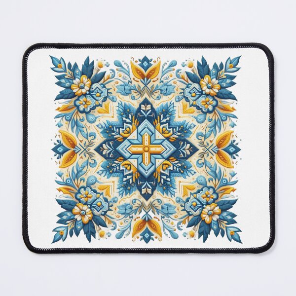 Item preview, Ukrainian Embroidery Floral Ornament Yellow Blue Flowers Ukrainian Souvenir For Her designed and sold by FunnySunny T-Shirts.