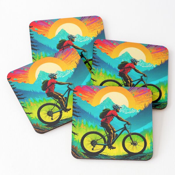Item preview, Rider’s Paradise: Colorful MTB in Forested Mountains designed and sold by GrizzlyCollective.