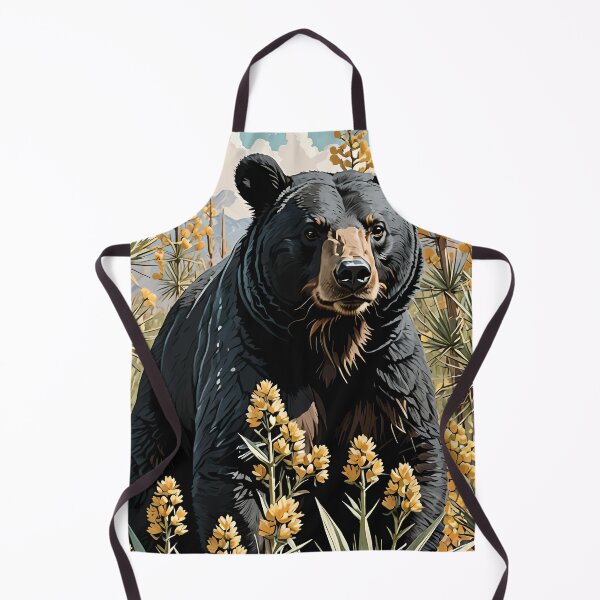 Item preview, Black Colored Bear Surrounded By Yucca flower New Mexico State 4 designed and sold by taiche.